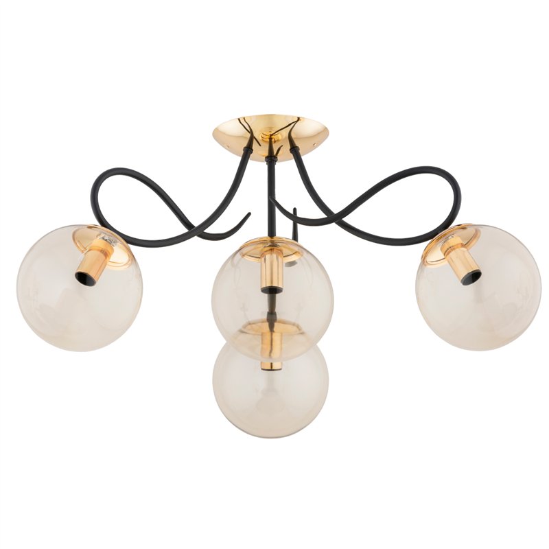 OXA ZŁOTA & CZARNA 4xE14 Alfa Lampa Sufitowa OXA ZŁOTA & CZARNA 4xE14 Alfa Lampa Sufitowa
