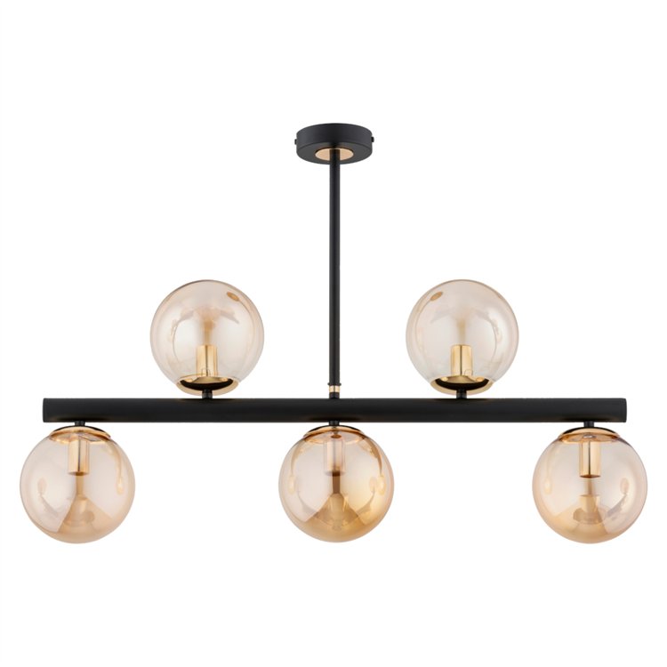 TUKANE BIS CZARNA & ZŁOTA 5xE14 Alfa Lampa Sufitowa