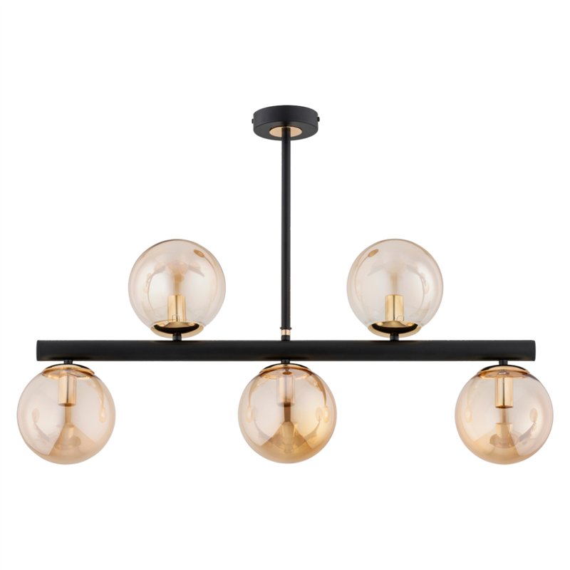 TUKANE BIS CZARNA & ZŁOTA 5xE14 Alfa Lampa Sufitowa TUKANE BIS CZARNA & ZŁOTA 5xE14 Alfa Lampa Sufitowa