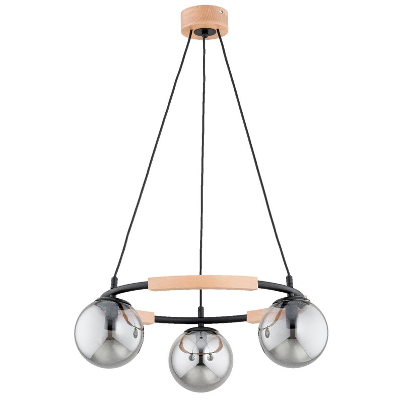 AKSJA DREWNIANA & CZARNA 3xE14 Alfa Lampa Wisząca AKSJA DREWNIANA & CZARNA 3xE14 Alfa Lampa Wisząca