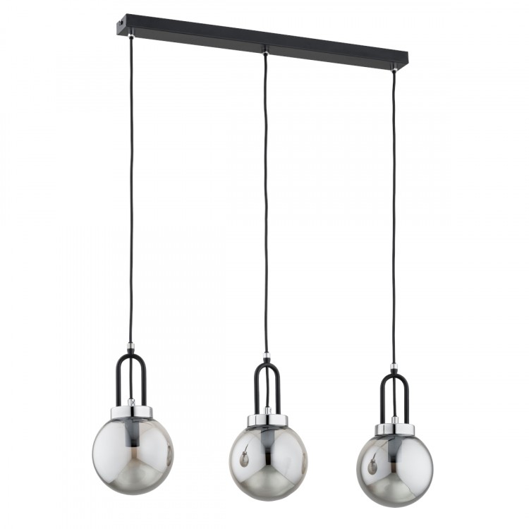 ATORI CZARNA & CHROM 3xE14 Alfa Lampa Wisząca 62429
