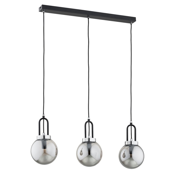 ATORI CZARNA & CHROM 3xE14 Alfa Lampa Wisząca