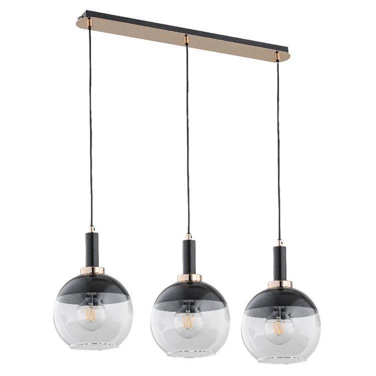 ADRIA CZARNA 3xE27 Alfa Lampa Wisząca