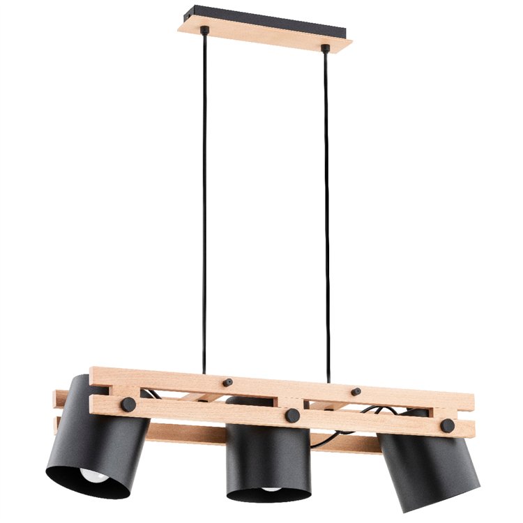 HAROM DREWNIANA 3xE27 Alfa Lampa Wisząca