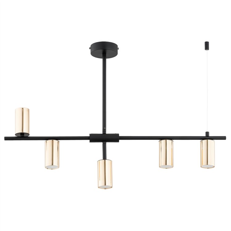 SAUR CZARNA & ZŁOTA 5xGU10 Alfa Lampa Sufitowa