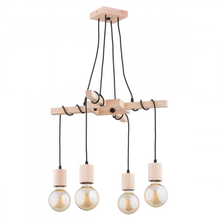 ANNER DREWNIANA 4xE27 Alfa Lampa Wisząca 63151