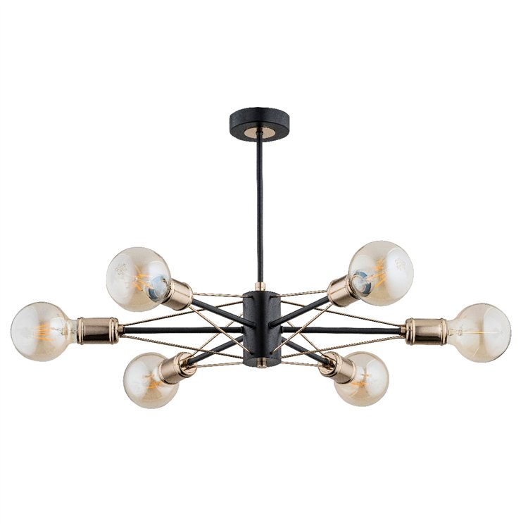 TANDEM II CZARNA 6xE27 Alfa Lampa Sufitowa