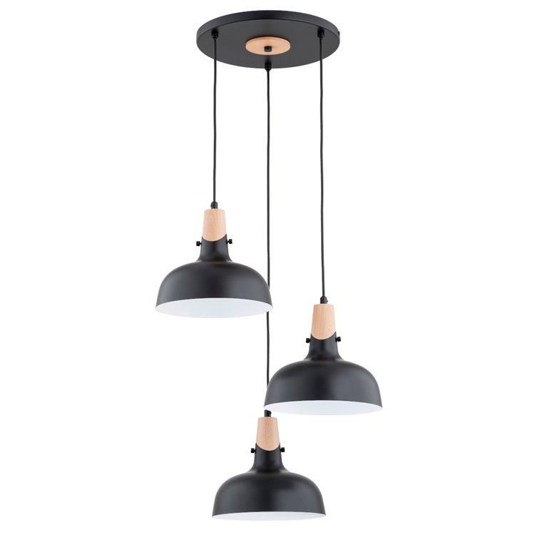 SOLO GEM CZARNA 3xE27 Alfa Lampa Wisząca