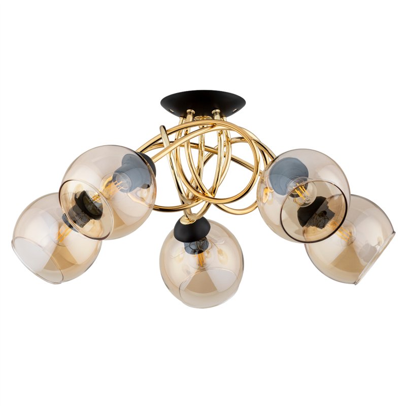 MODENA ZŁOTA 5xE14 Alfa Lampa Sufitowa MODENA ZŁOTA 5xE14 Alfa Lampa Sufitowa