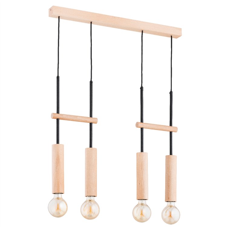 DILAN DREWNIANA 4xE27 Alfa Lampa Wisząca