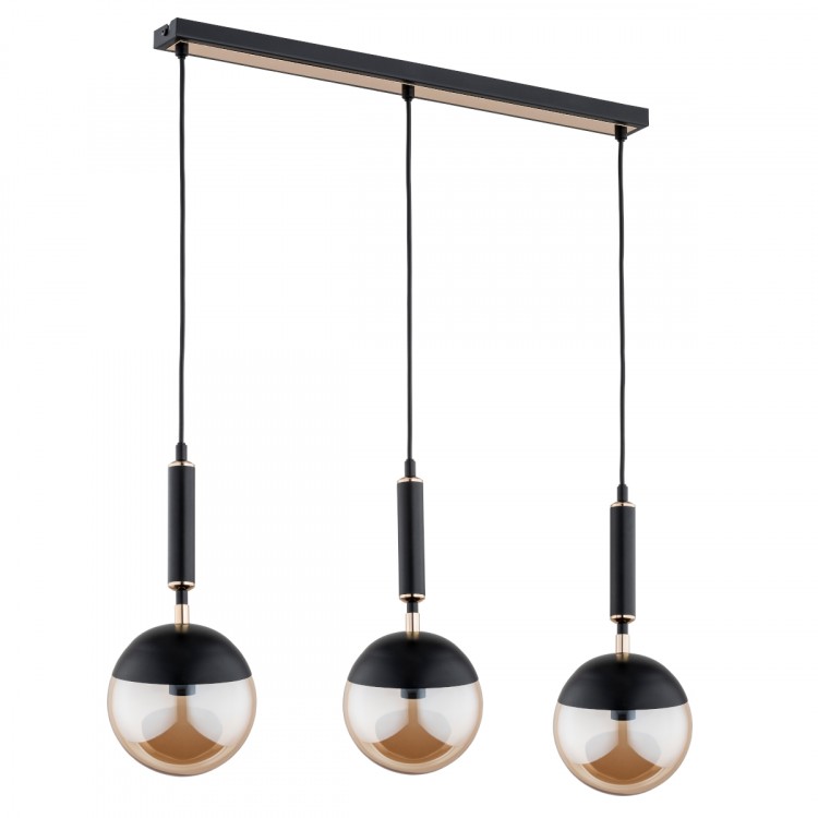 MARAKAS CZARNO-ZŁOTA 3xE14 Alfa Lampa Wisząca 62339