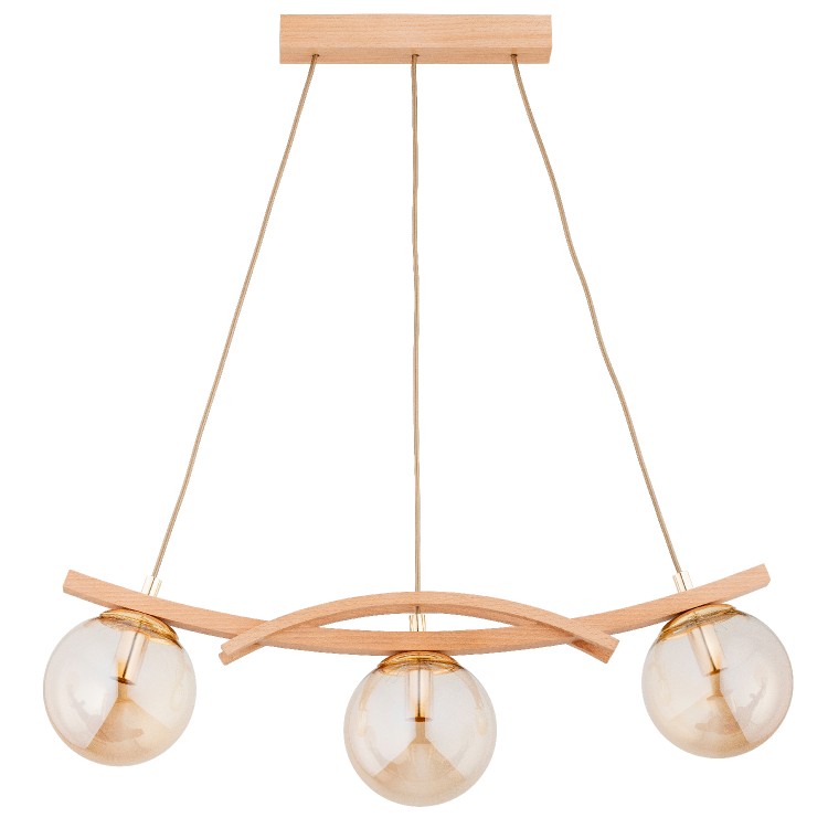 SANA DREWNIANA 3xE14 Alfa Lampa Wisząca 62495