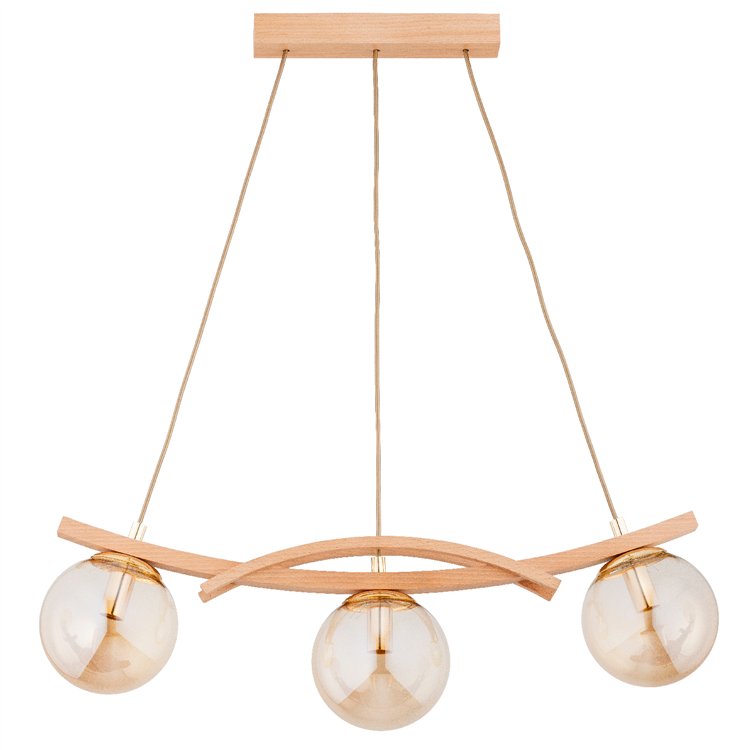SANA DREWNIANA 3xE14 Alfa Lampa Wisząca