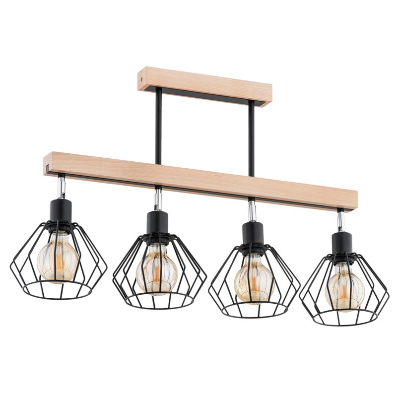 PILAR DREWNIANA 4xE27 Alfa Lampa Sufitowa PILAR DREWNIANA 4xE27 Alfa Lampa Sufitowa