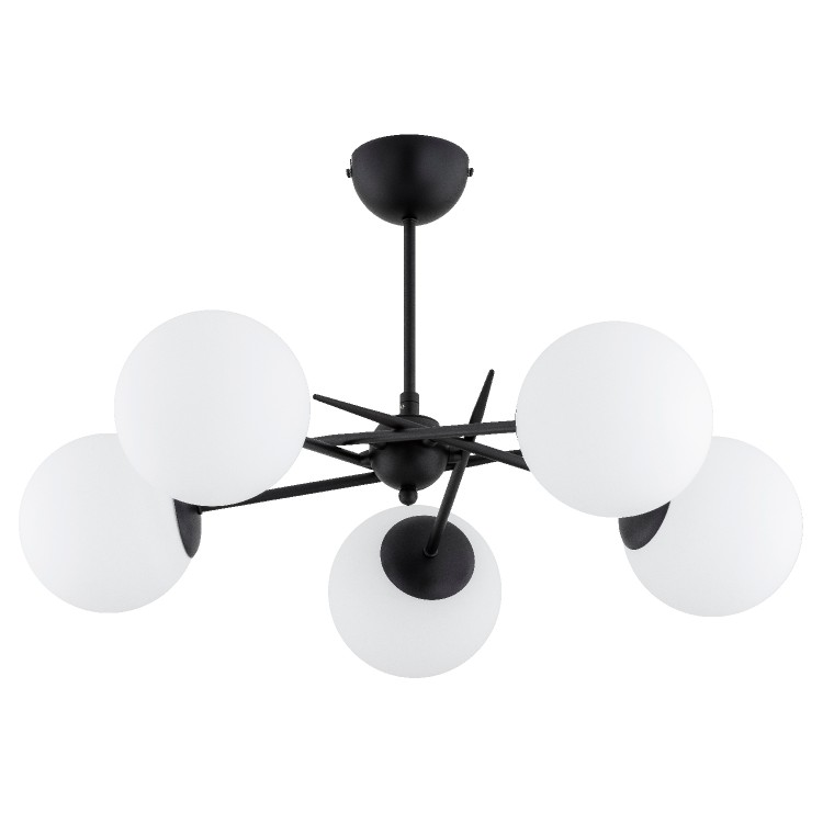 PRIMERY CZARNA & BIAŁA 5xE14 Alfa Lampa Sufitowa 63308