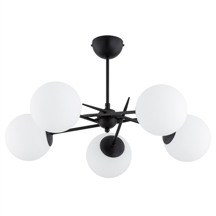PRIMERY CZARNA & BIAŁA 5xE14 Alfa Lampa Sufitowa