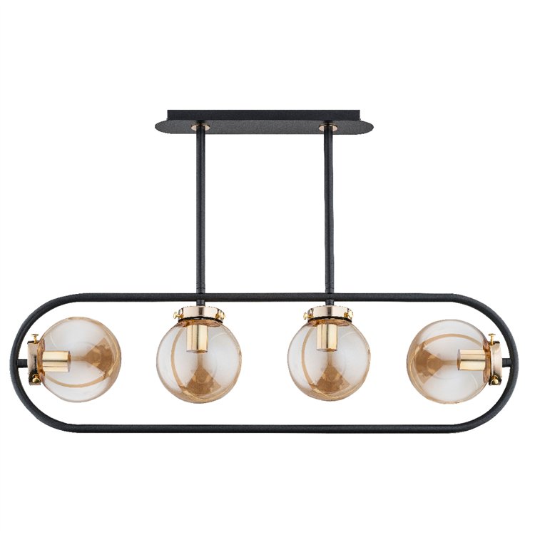 SARAN CZARNA 4xE14 Alfa Lampa Sufitowa
