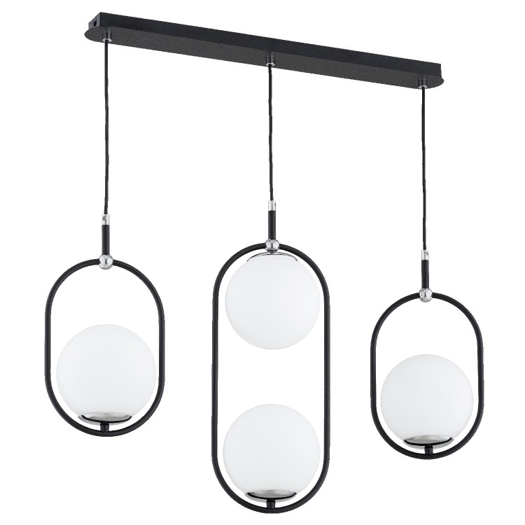 AMARO CZARNA & CHROM 3xE14 Alfa Lampa Wisząca 63273
