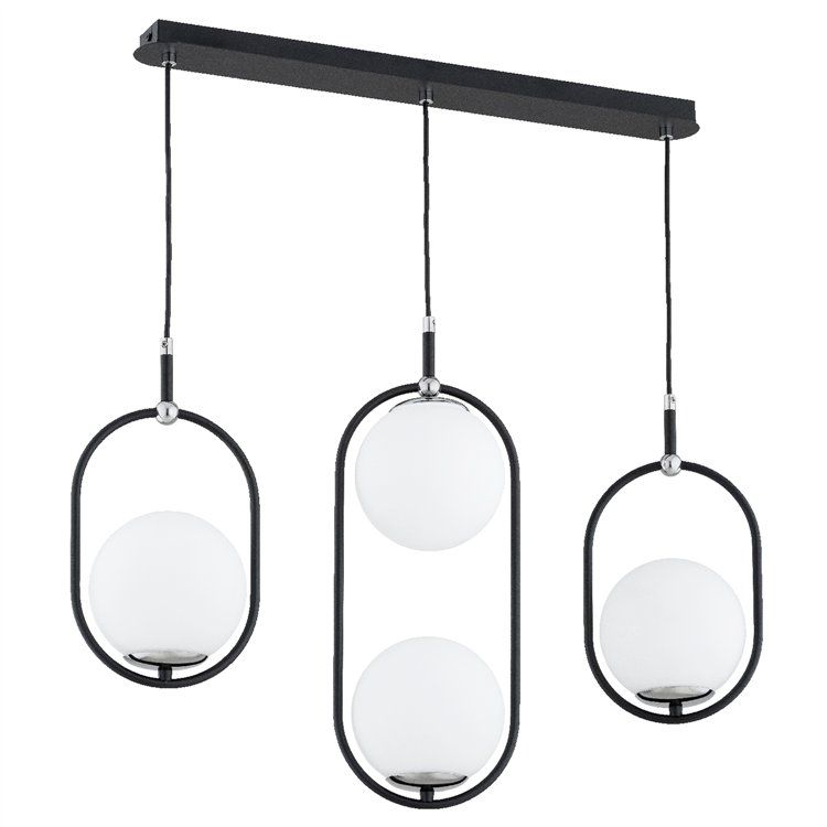 AMARO CZARNA & CHROM 3xE14 Alfa Lampa Wisząca