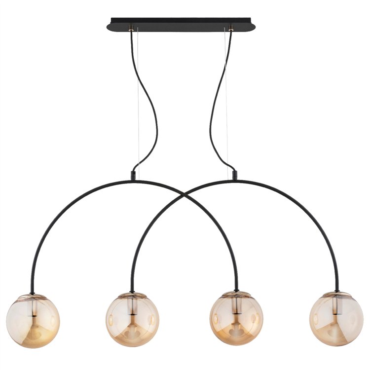 BENDO KORD CZARNA & ZŁOTA 4xE14 Alfa Lampa Wisząca