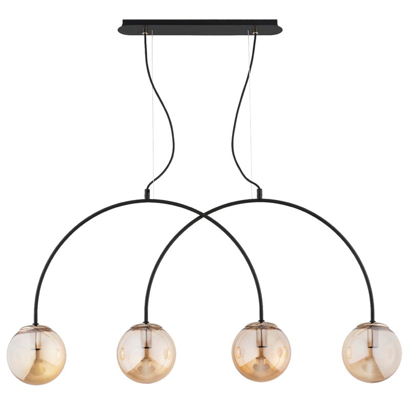 BENDO KORD CZARNA & ZŁOTA 4xE14 Alfa Lampa Wisząca BENDO KORD CZARNA & ZŁOTA 4xE14 Alfa Lampa Wisząca