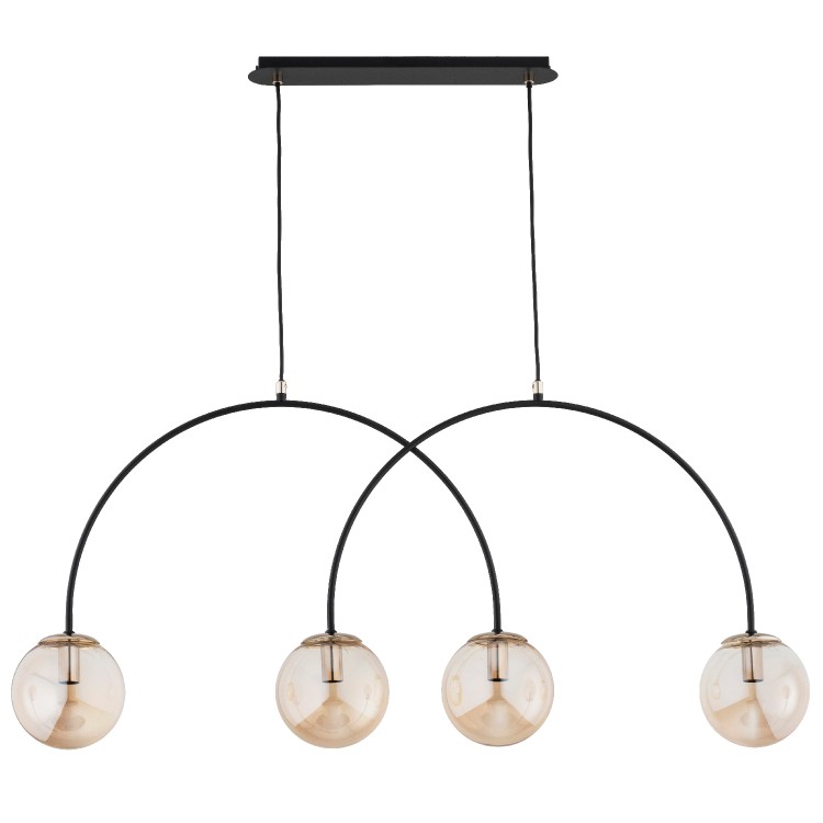 BENDO MIX CZARNA & ZŁOTA 4xE14 Alfa Lampa Wisząca 63303