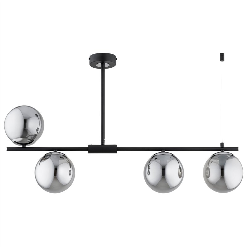 HILL CZARNA & CHROM 4xE14 Alfa Lampa Sufitowa HILL CZARNA & CHROM 4xE14 Alfa Lampa Sufitowa