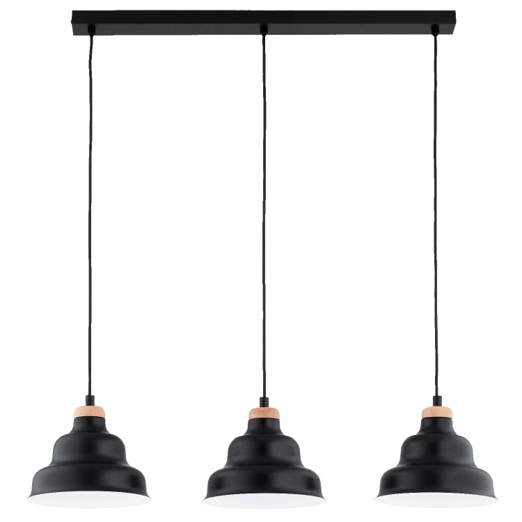 BAŁWANEK MAŁY CZARNY 3xE27 Alfa Lampa Wisząca 62496