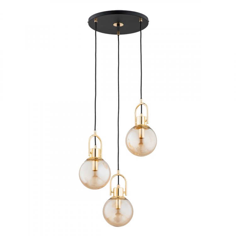 STORM CZARNA & ZŁOTA 3xE14 Alfa Lampa Wisząca 62434