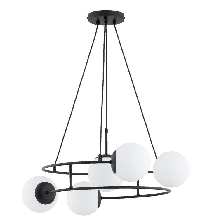URANIA CZARNA & BIAŁA 5xE14 Alfa Lampa Wisząca
