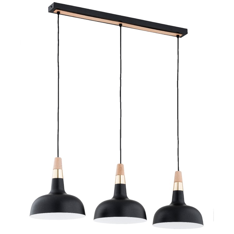 RODOS CZARNA & ZŁOTA 3xE27 Alfa Lampa Wisząca 62483