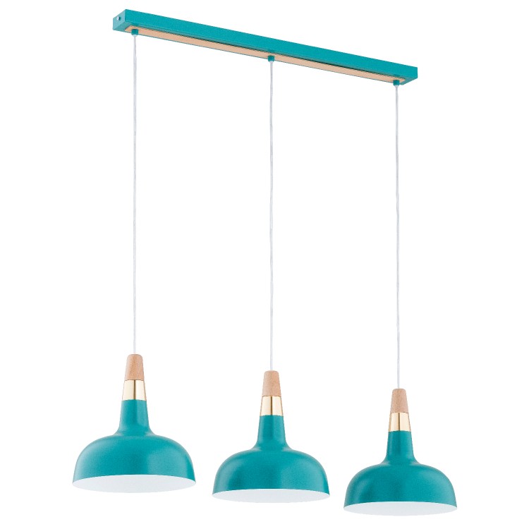 RODOS MIĘTOWA 3xE27 Alfa Lampa Wisząca 62484