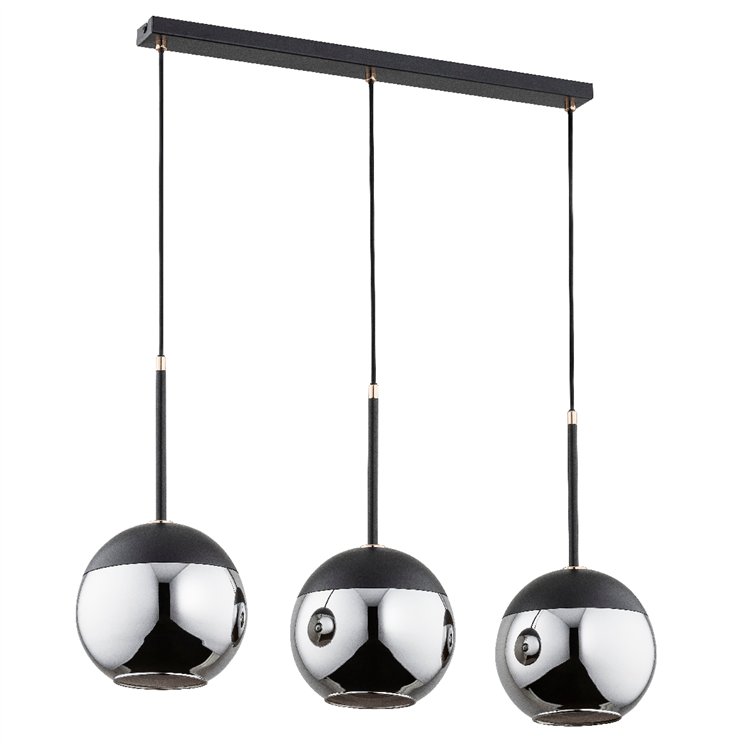 VOLDA CZARNA 3xE27 Alfa Lampa Wisząca