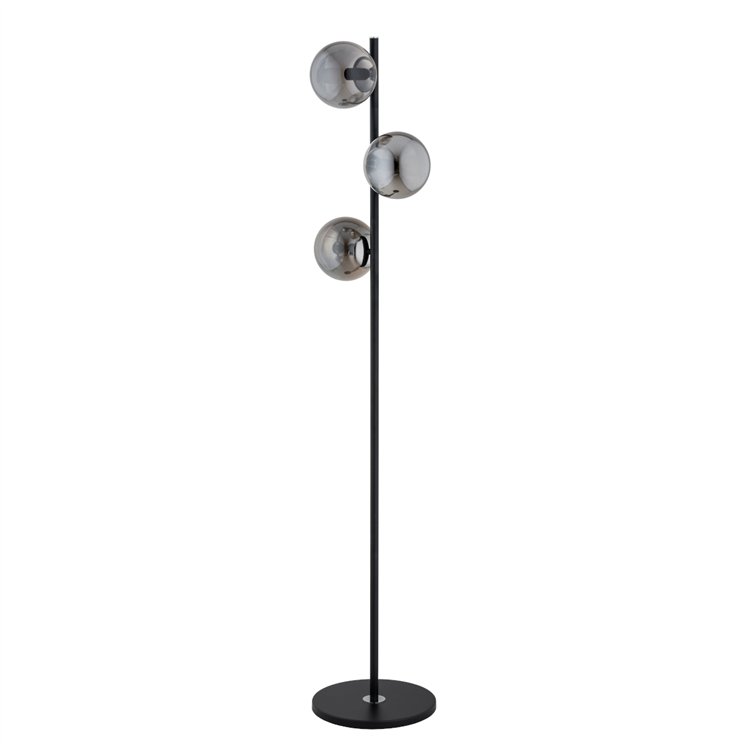 MALAGA CZARNA & CHROM 3xE14 Alfa Lampa Stojąca
