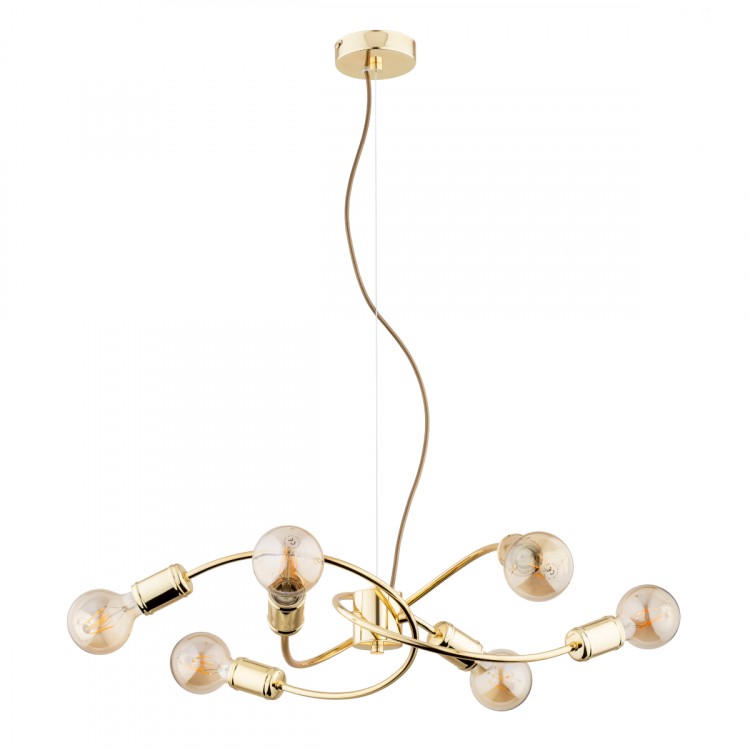 KARUZO ZŁOTA 6xE27 Alfa Lampa Wisząca 63163