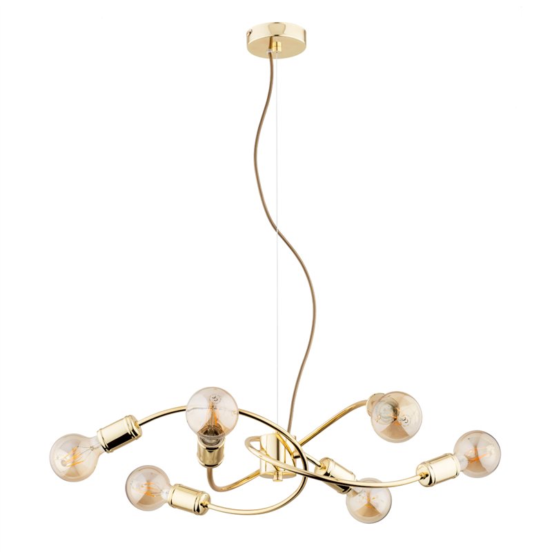 KARUZO ZŁOTA 6xE27 Alfa Lampa Wisząca KARUZO ZŁOTA 6xE27 Alfa Lampa Wisząca