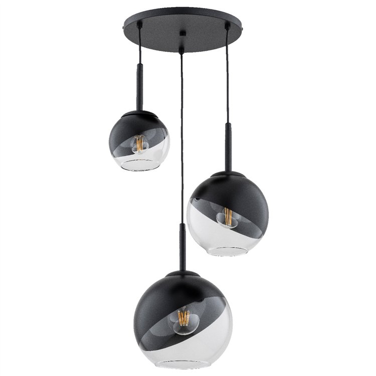 INVERO CZARNA 3xE27 Alfa Lampa Wisząca