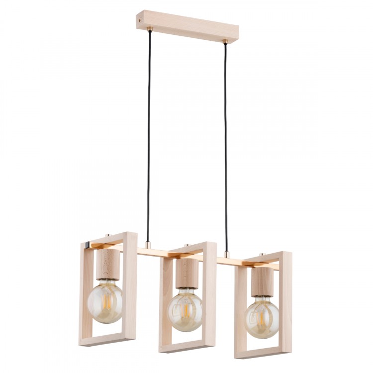MILLA DREWNIANA 3xE27 Alfa Lampa Wisząca 62278