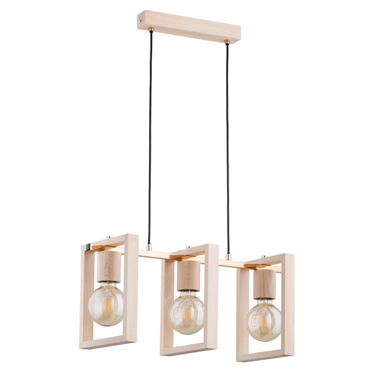 MILLA DREWNIANA 3xE27 Alfa Lampa Wisząca