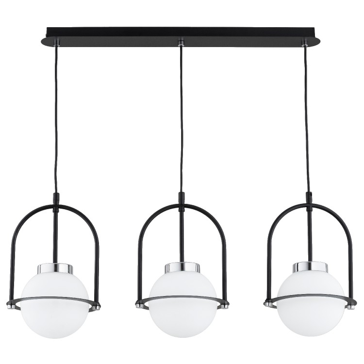 LERIA PICCOLO CZARNA & CHROM 3xE14 Alfa Lampa Wisząca 62512