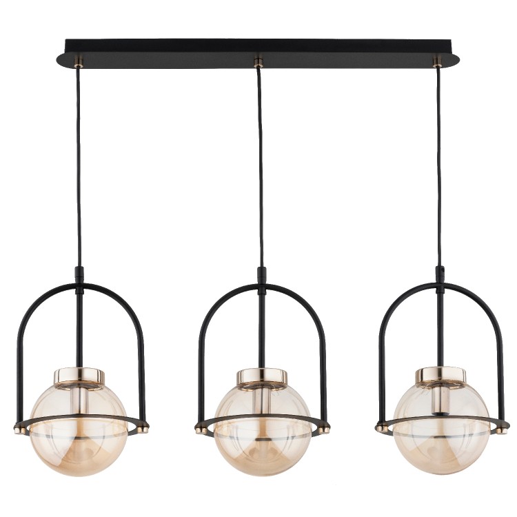 LERIA PICCOLO CZARNA & ZŁOTA 3xE14 Alfa Lampa Wisząca 62511