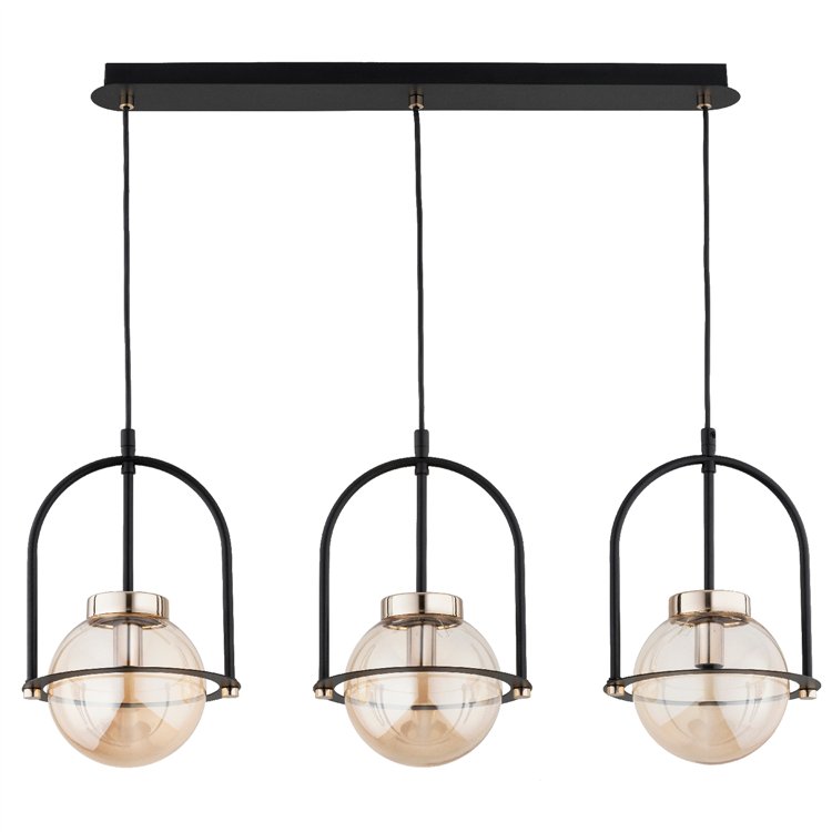 LERIA PICCOLO CZARNA & ZŁOTA 3xE14 Alfa Lampa Wisząca