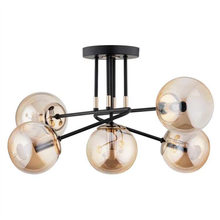 ESTER CZARNO-ZŁOTA 5xE14 Alfa Lampa Sufitowa