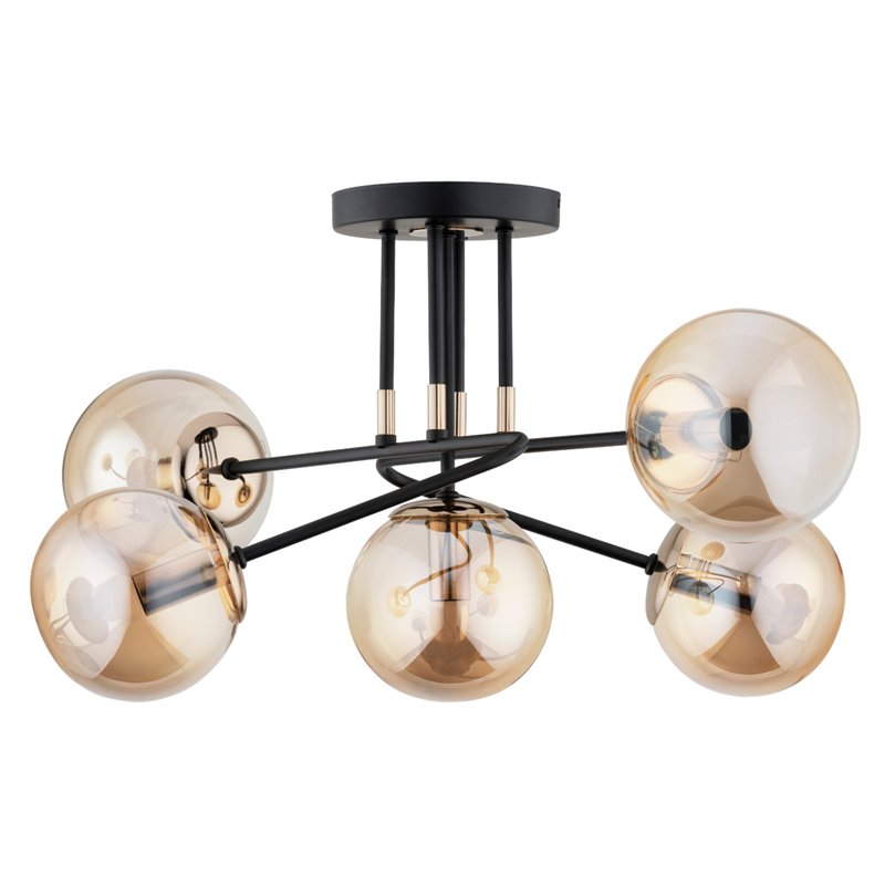 ESTER CZARNO-ZŁOTA 5xE14 Alfa Lampa Sufitowa ESTER CZARNO-ZŁOTA 5xE14 Alfa Lampa Sufitowa