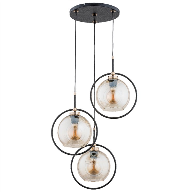SELDI CZARNA 3xE27 Alfa Lampa Wisząca