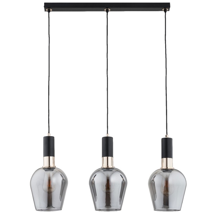 GARDA CZARNA & ZŁOTA 3xE27 Alfa Lampa Wisząca 62471