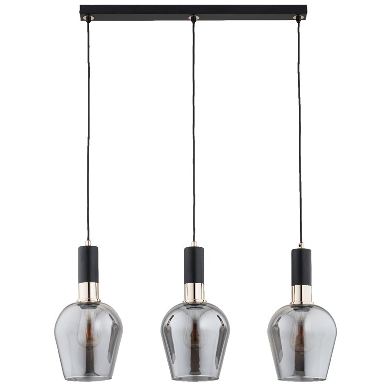 GARDA CZARNA & ZŁOTA 3xE27 Alfa Lampa Wisząca GARDA CZARNA & ZŁOTA 3xE27 Alfa Lampa Wisząca