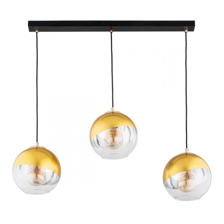 VERONA CZARNA & ZŁOTA 3xE27 Alfa Lampa Wisząca 62509
