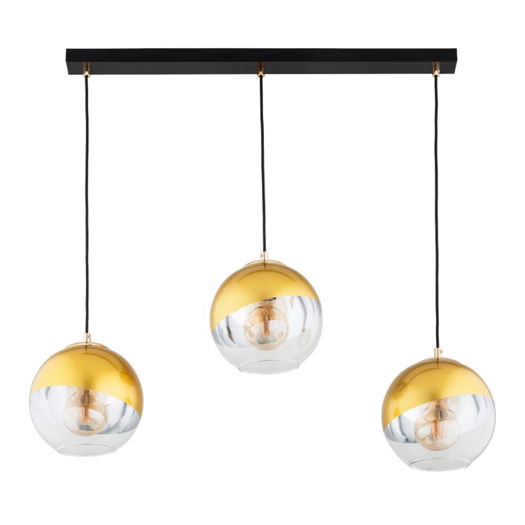 VERONA CZARNA & ZŁOTA 3xE27 Alfa Lampa Wisząca