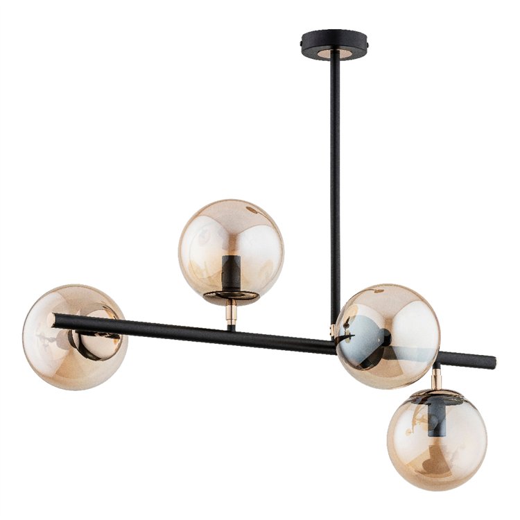 LURO CZARNA 4xE14 Alfa Lampa Sufitowa